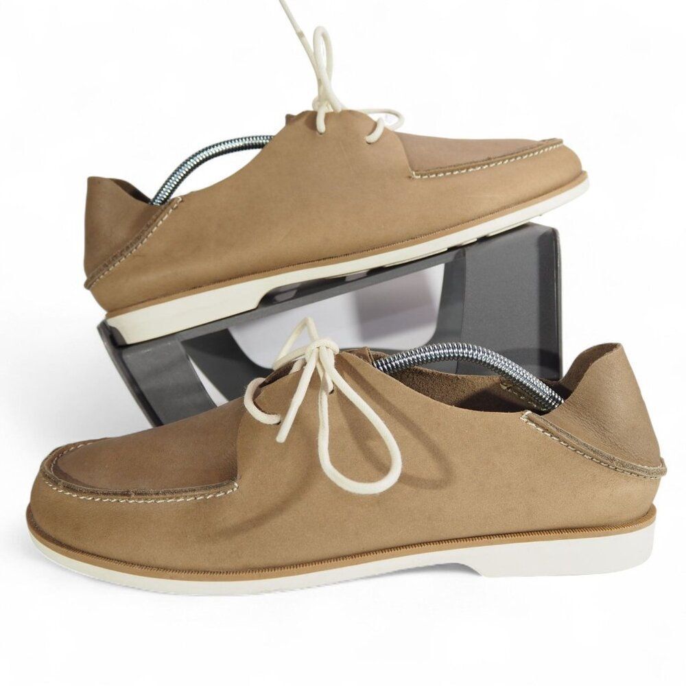 OluKai Holokai Moc‎ Toe Leather Casual Loafers Men's 8.5 Tan